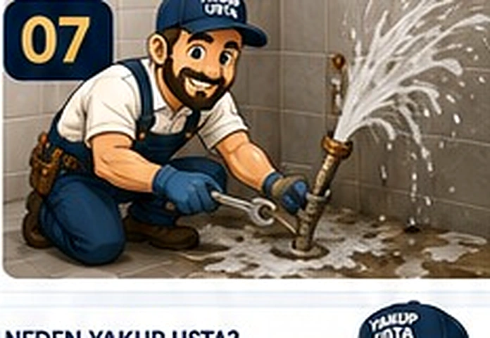 Yakup Usta patlak boruya acil tesisat müdahalesi yapıyor